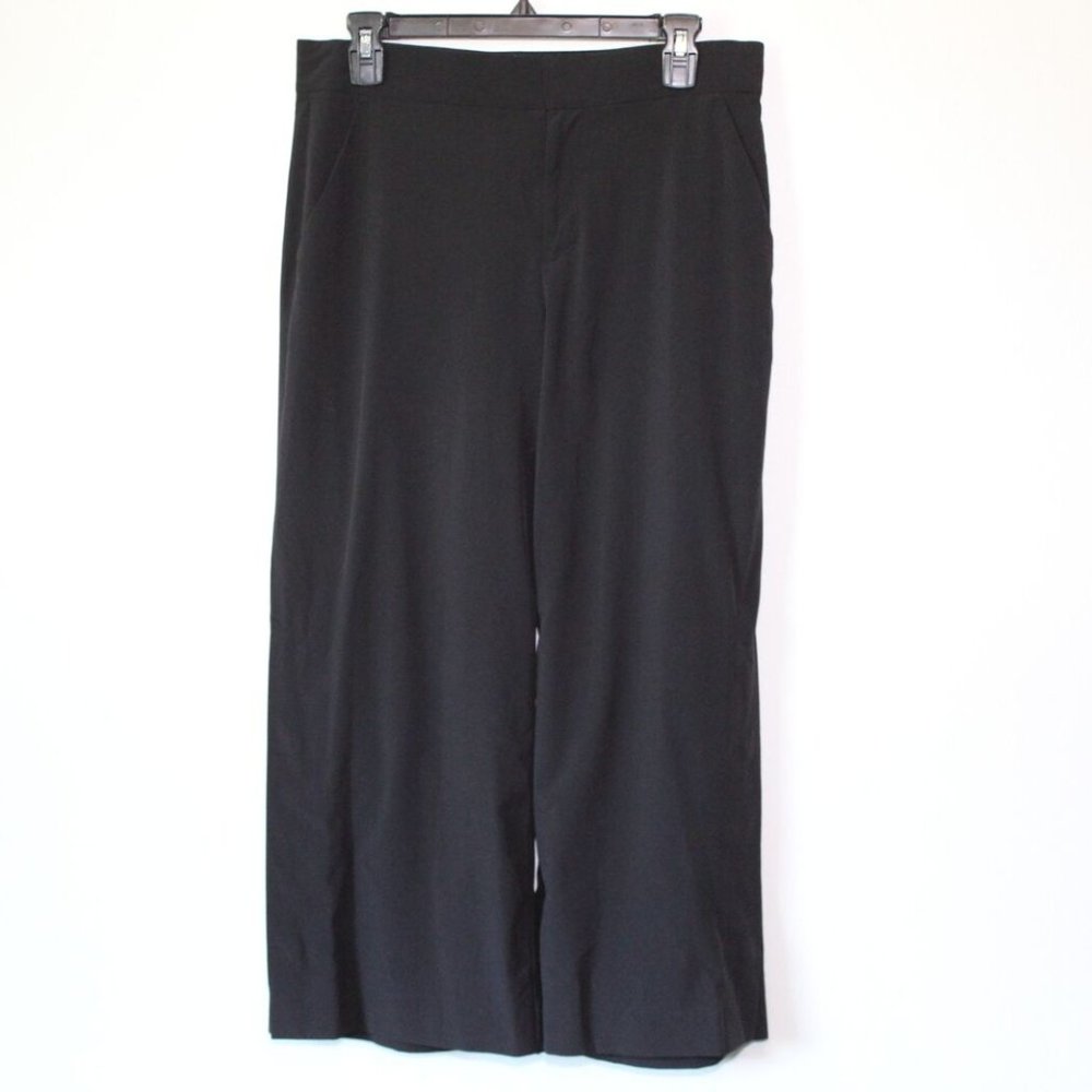 Athleta Tribeca Snap Ankle Crop Pants Black Athletic Women's Size 8 H13384 - Picture 2 of 12
